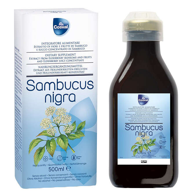 Cosval - Sambucus nigra 500 ml senza glutine e lattosio