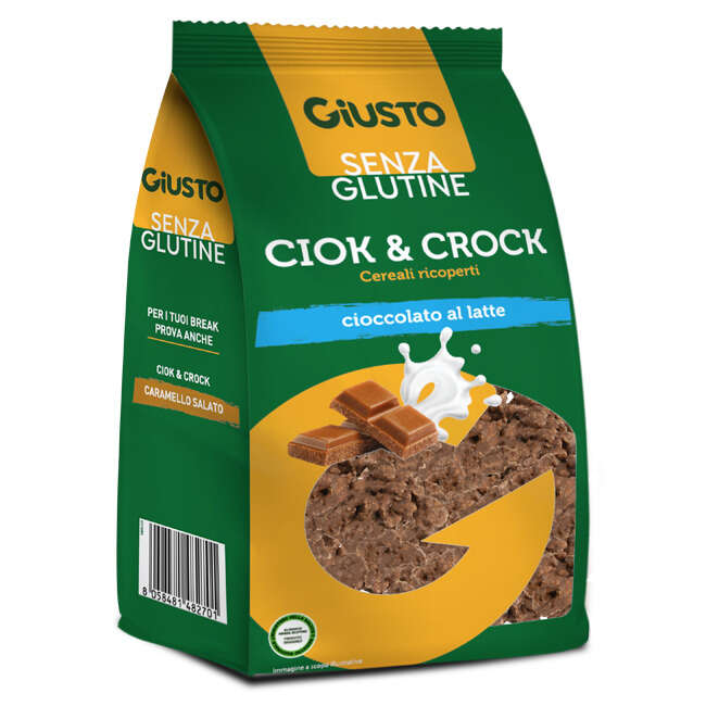 Giusto - Senza glutine ciok&crock cereali ricoperti di cioccolato al latte 125 g