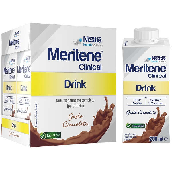 Meritene - Clinical drink cioccolato 4 bottiglie da 200 ml