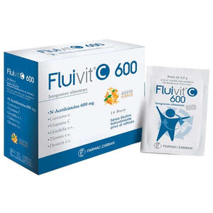 Meds - Fluivit c 600 14 bustine gusto arancia senza glutine naturalmente privo di lattosio