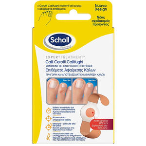 Scholl's - Cerotto callifugo trattamento rimozione/protezione calli 4 cerotti idrorepellenti + 4 dischetti callifughi