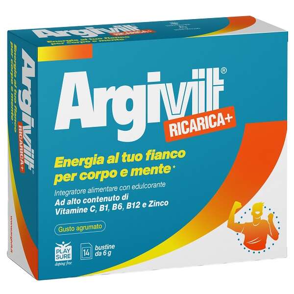 Argivit ricarica+ - 14 bustine da 6 g gusto agrumato con edulcorante senza glutine senza lattosio