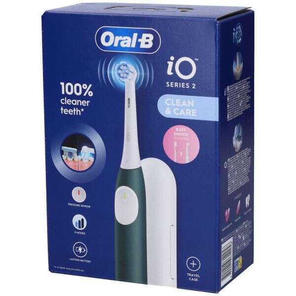 ORALB -  POWER SPAZZOLINO ELETTRICO IO2 SERIES FOREST GREEN + TRAVEL CASE
