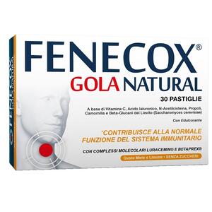 Fenecox gola natural miele e limone - 30 pastiglie con edulcorante senza zuccheri senza glutine naturalmente privo di lattosio
