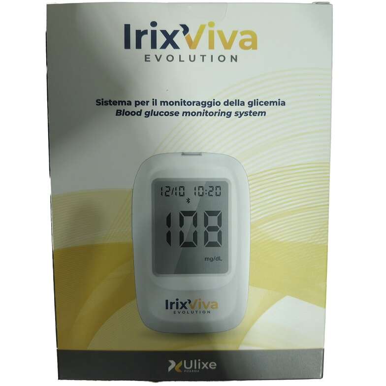 Iris - Glucometro irix viva evolution + 10 strisce reattive + 10 lancette + soluzione + pungidito