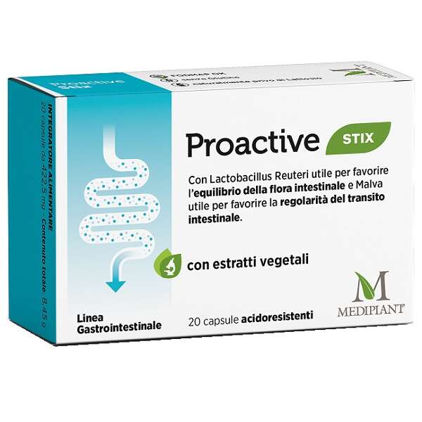Proactive stix - 20 capsule acidoresistenti 422,5 mg senza glutine naturalmente privo di lattosio