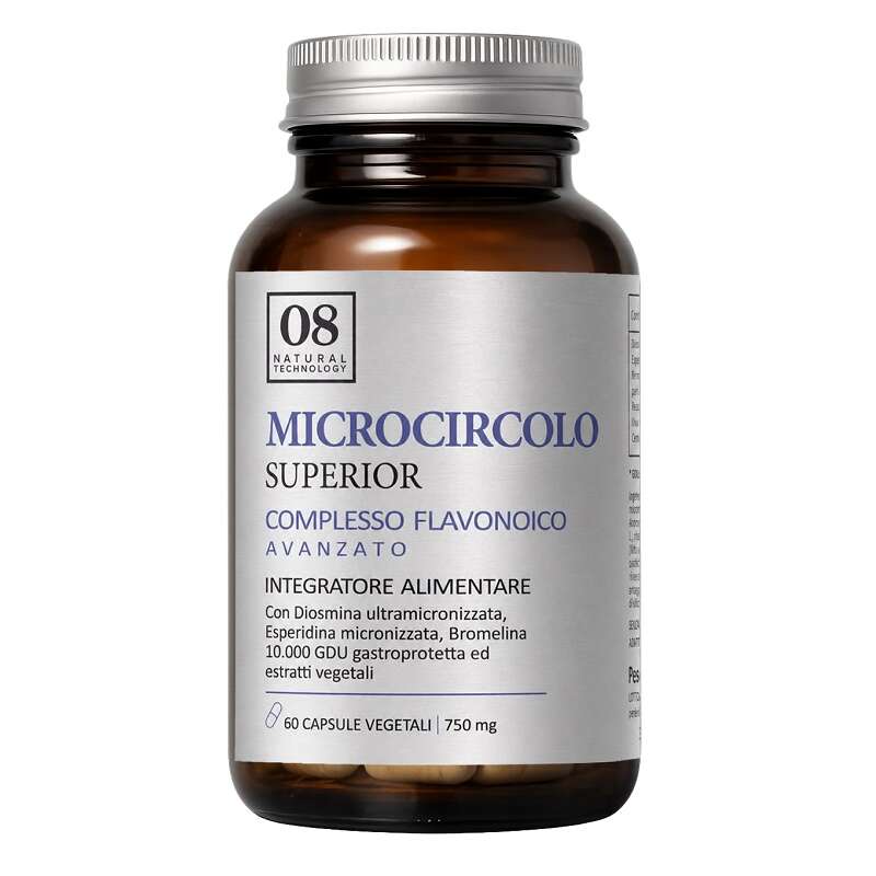 08 natural technology - Microcircolo superior 60 capsule senza glutine naturalmente privo di lattosio