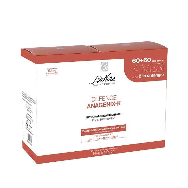 Bionike - Defence anagenix k 60 capsule 2 pezzi senza glutine naturalmente privo di lattosio