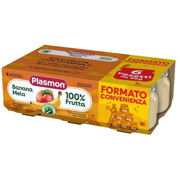 Plasmon - Omogeneizzato banana mela 6x80 g
