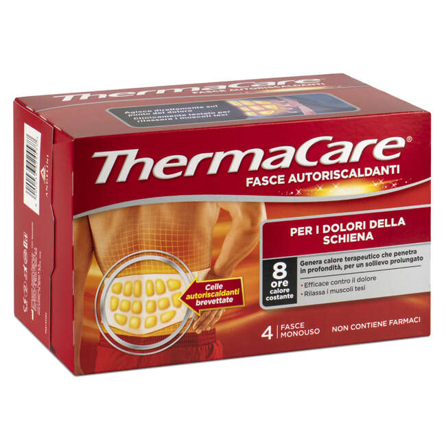 Thermacare - Fascia autoriscaldante a calore terapeutico  schiena 4 pezzi