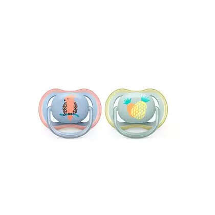 Philips avent - Avent succhietto ultra air 0-6m maschio ananas/pappagallo 2 pezzi