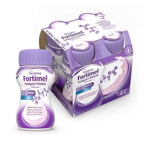 Fortimel - Nutricia  compact protein gusto frutti di bosco 4 bottiglie da 125 ml