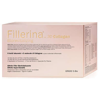 Fillerina  3d collagen  biorevitalizing  grado 5-bio - Fillerina 3d collagen biorevit intensive filler grado 5 bio + prefillerina flac 30 + 30 ml + 1 tubo 50 ml