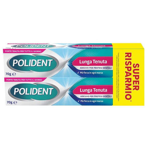 Polident - Adesivo protesi dentali  lunga tenuta 2 tubetti x 70 g