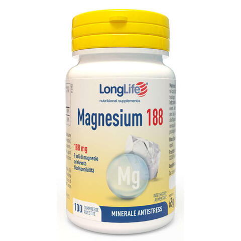 Longlife - Magnesium 188 100 compresse rivestite da 6,5 g