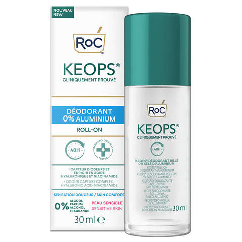 Roc - Keops deodorant roll on 0% aluminium 30 ml