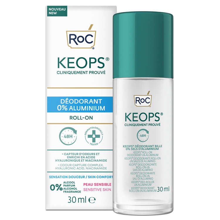 Roc - Keops deodorant roll on 0% aluminium 30 ml