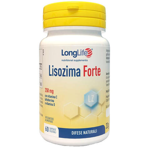 Longlife - Lisozima forte 60 capsule vegetali da 600 mg