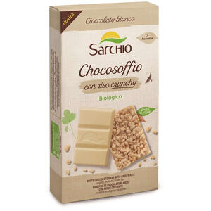 Sarchio - Chocosoffio barretta cioccolato bianco con riso croccate 3 pezzi da 25 g