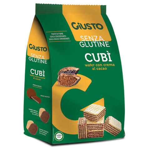 Giusto - Senza glutine cubi' wafer cacao 250 g