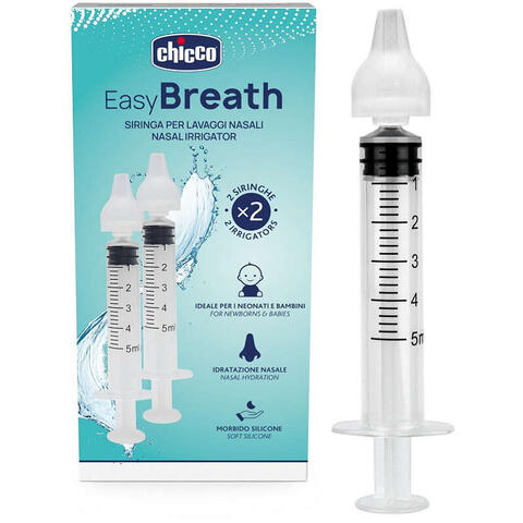 Chicco - Siringa nasale lavaggi easy breath  2 pezzi