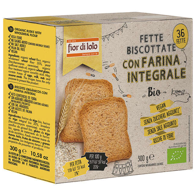 Fior di loto - Fette biscottate integrali frumento