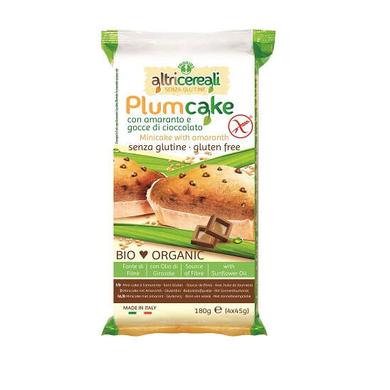 Probios - Altricereali plumcake di amaranto con gocce di cioccolato 4 x 45 g