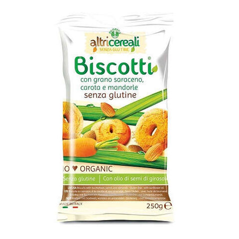 Probios - Altricereali biscotti di grano saraceno con carota e mandorle bio 250 g