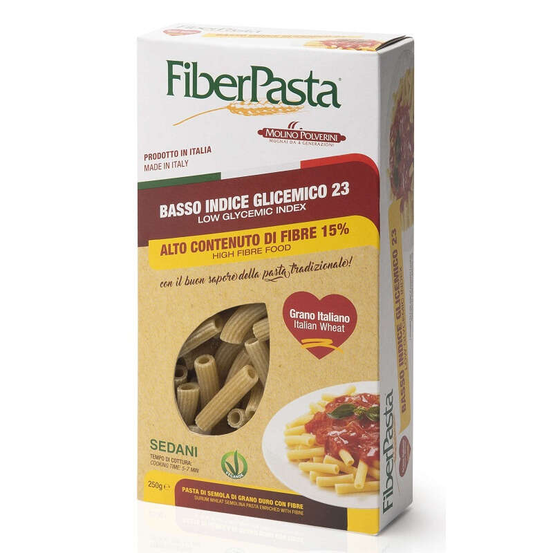 Fiberpasta  sedani  basso indice glicemico - Fiberpasta sedani basso indice glicemico 250 g