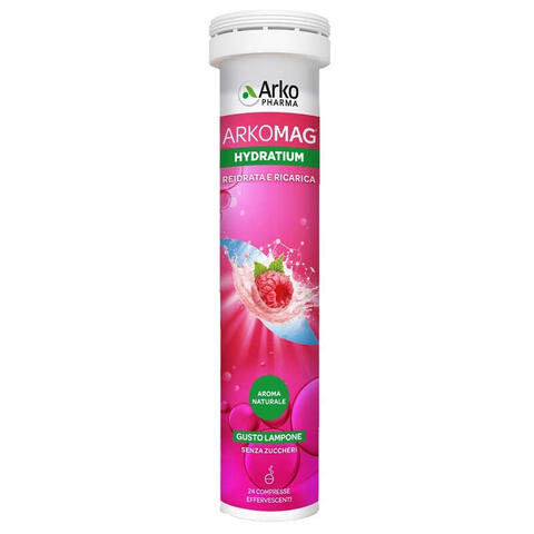 Arkofarm - Arkomag hydratium reidrata e ricarica lampone 24 compresse effervescenti senza zuccheri con edulcorante
