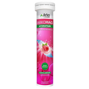 Arkofarm - Arkomag hydratium reidrata e ricarica lampone 24 compresse effervescenti senza zuccheri con edulcorante
