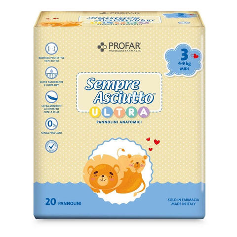 Profar - Pannolini  sempre asciutto ultra midi 4/9 kg 20 pezzi