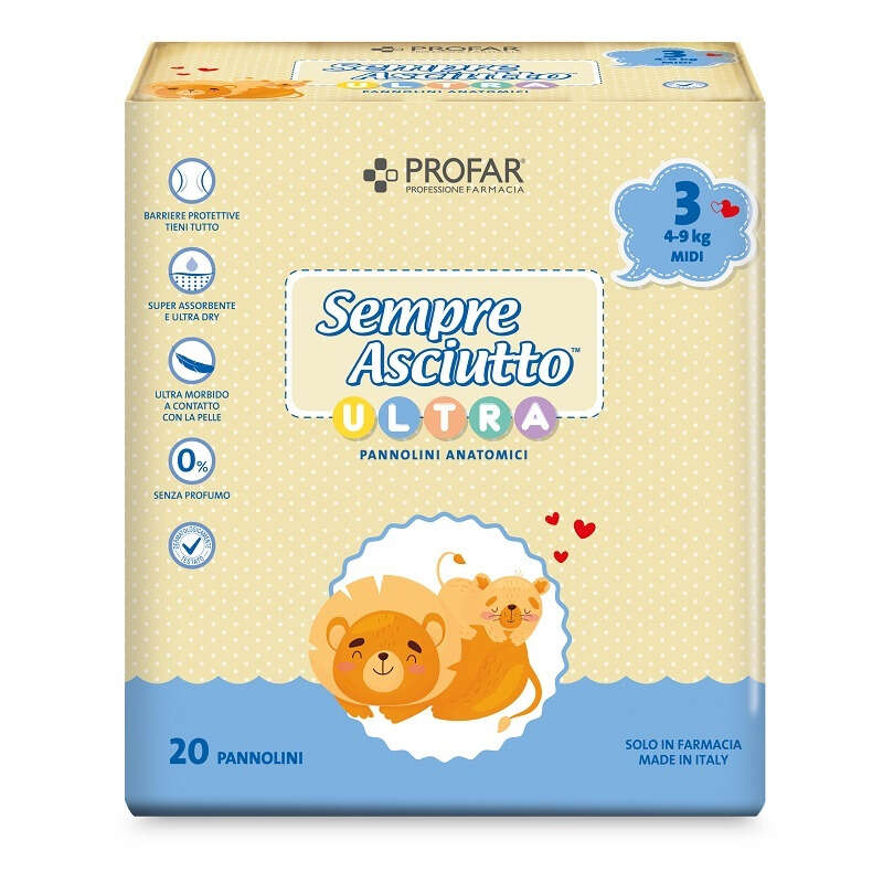 Profar - Pannolini  sempre asciutto ultra midi 4/9 kg 20 pezzi