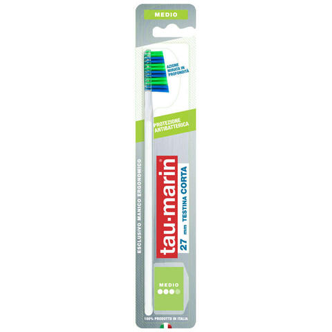 Taumarin - Professional spazzolino 27 medio testina corta protezione antibatterica