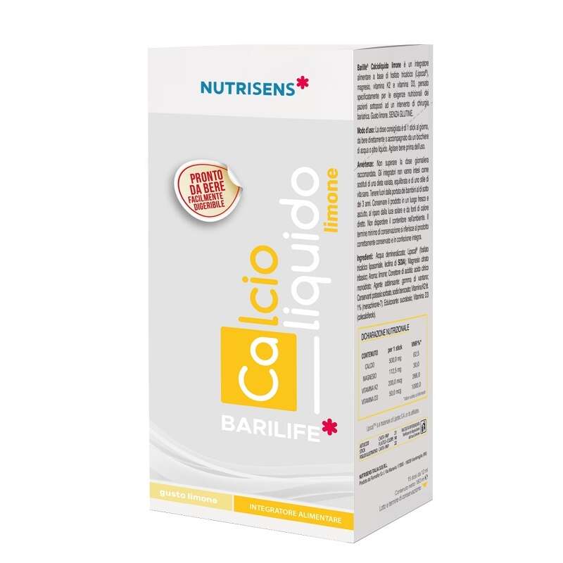 Barilife - Calcio liquido limone 15 stick senza glutine