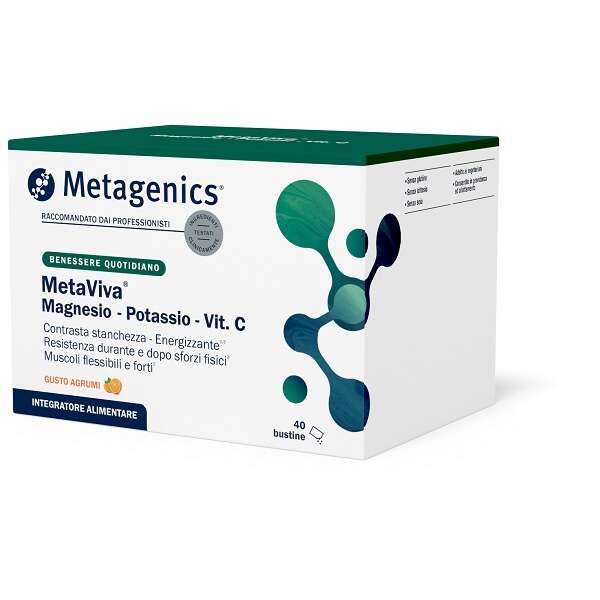 Metagenics - Metaviva magnesio/potassio/vitamina c 40 bustine con edulcoranti