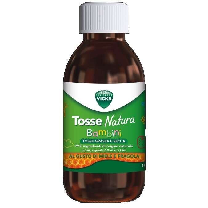 Vicks tosse natura bambini - Tosse grassa e secca gusto miele e fragola 140 ml