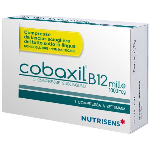 Cobaxil b12 1000 - Cobaxil b12 mille 5 compresse sublinguali da 0,35 g senza glutine