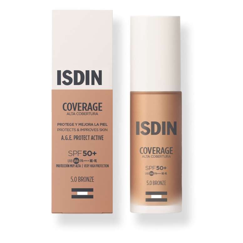 Isdin - Coverage 5,0 bronze spf50+ fondotinta con protezione molto alta 30 g