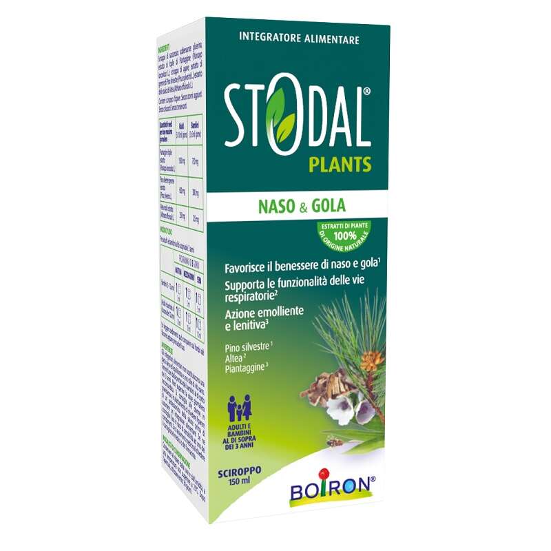 Stodal - Plants naso e gola sciroppo 150 ml senza glutine naturalmente privo di lattosio
