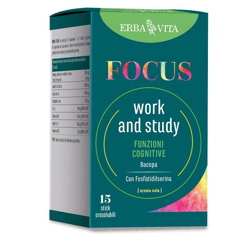 Erba vita - Focus work and study 15 stick orosolubili da 3 g