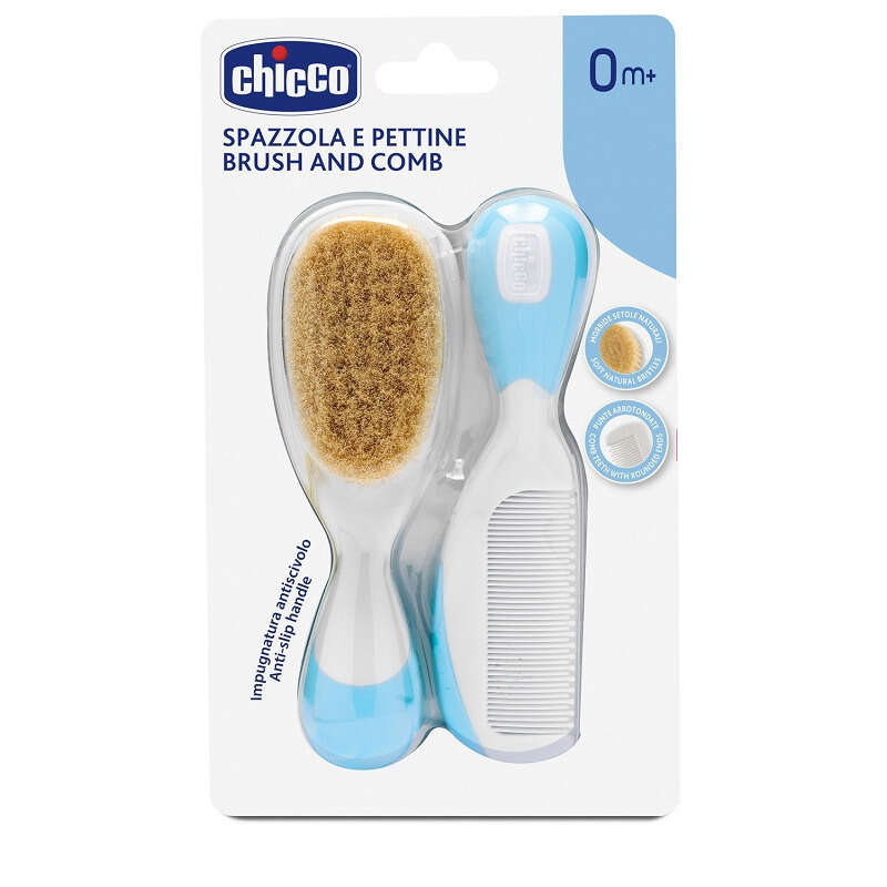Chicco - Spazzola + pettine azzurro