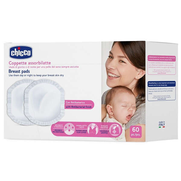 Chicco - Coppetta assorbilatte antibatterica 60 pezzi