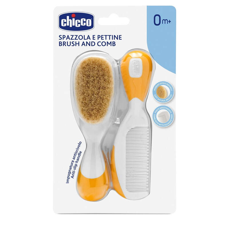 Chicco - Spazzola + pettine arancione