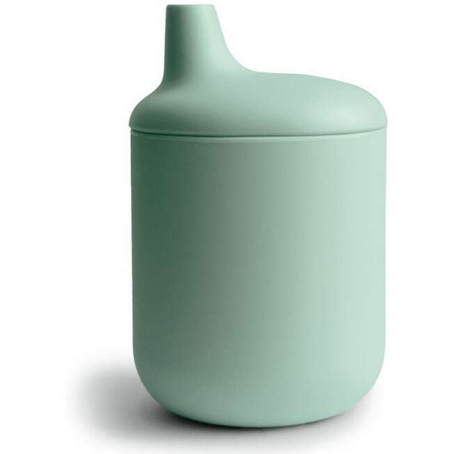 Tazza educativa in silicone solid cambridge blue - Mushie tazza educativa silicone beccuccio cambridge blue