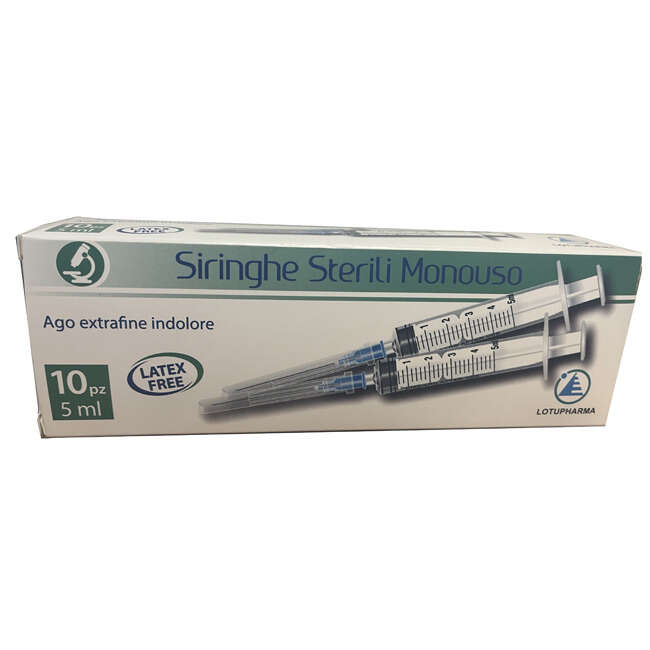 Siringhe sterili monouso - Siringa sterile monouso da 5 ml lotupharma 10 pezzi