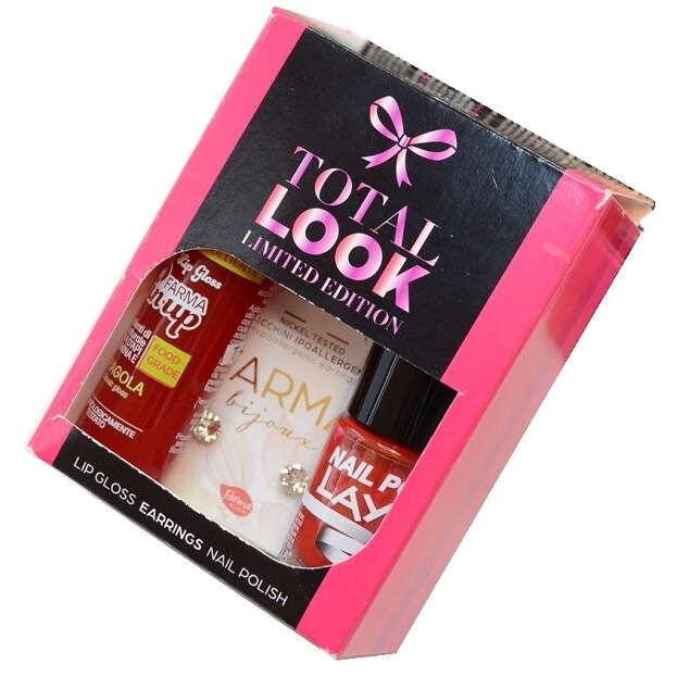 Bioetic - Set beauty total look limited 1 coppia di orecchini + 1 smalto 5 ml + 1 lip gloss 10 ml