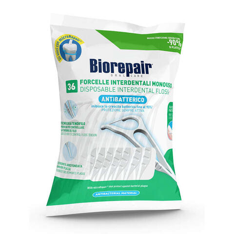 Biorepair - Oral care antibatterico forcelle interdentali monouso 36 pezzi