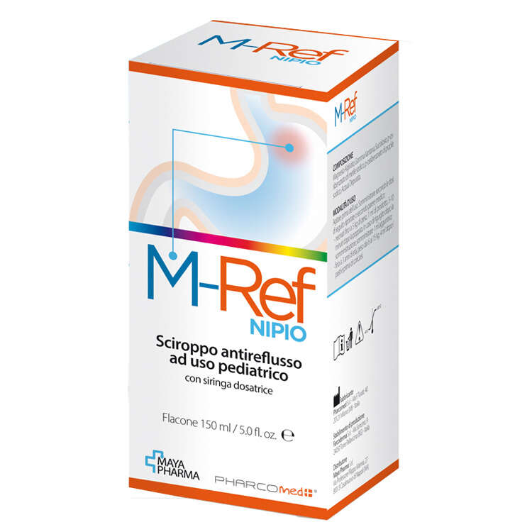 Nipio - M-ref  sciroppo antireflusso ad uso pediatrico 150 ml con siringa dosatrice