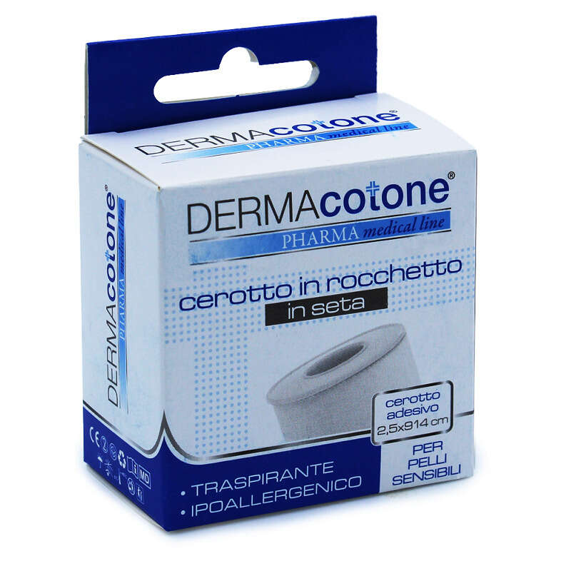 Dermacotone - Cerotto rocchetto in seta  bianco 2,5x914cm 1 pezzo
